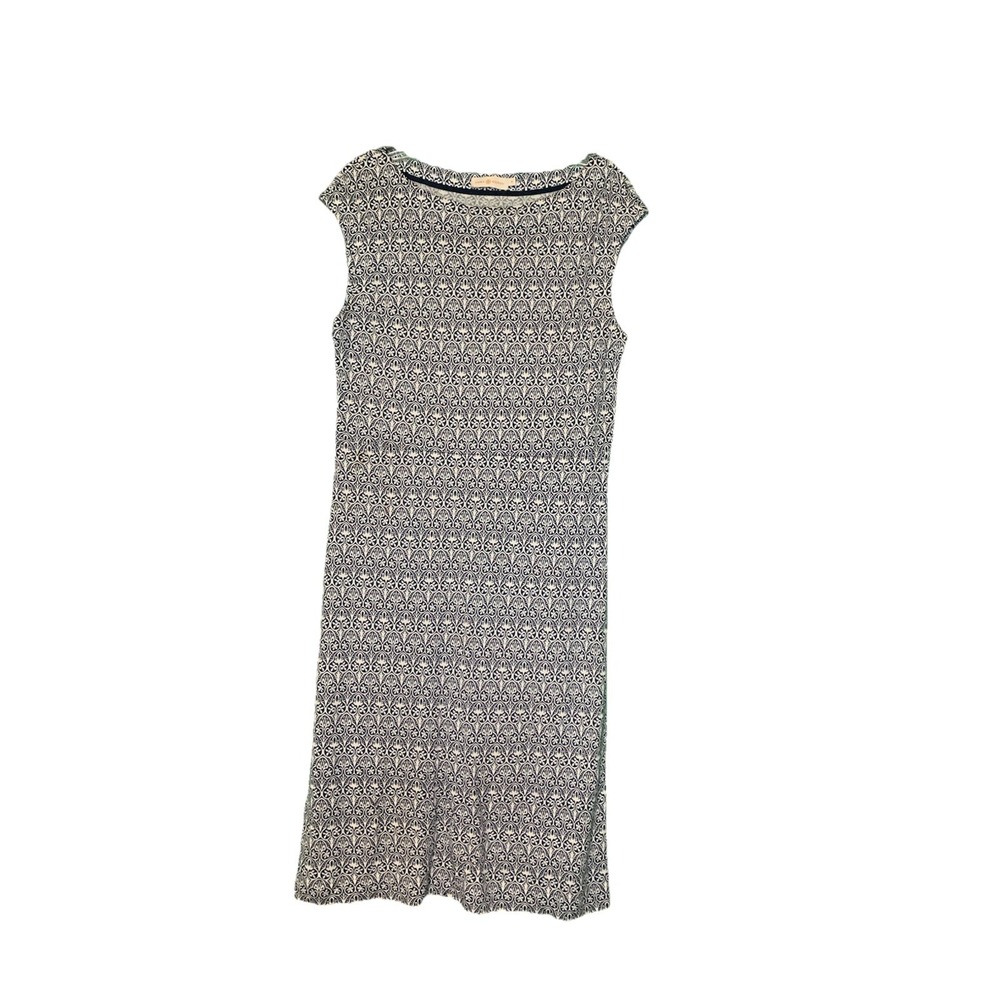 Tory Burch Dress‎ Size Medium Pattern Knee Length Rare One Piece Dress Navy Blue
